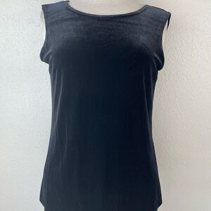 EUC Miles K. By Ronda Womens Black Velour Top Size 10